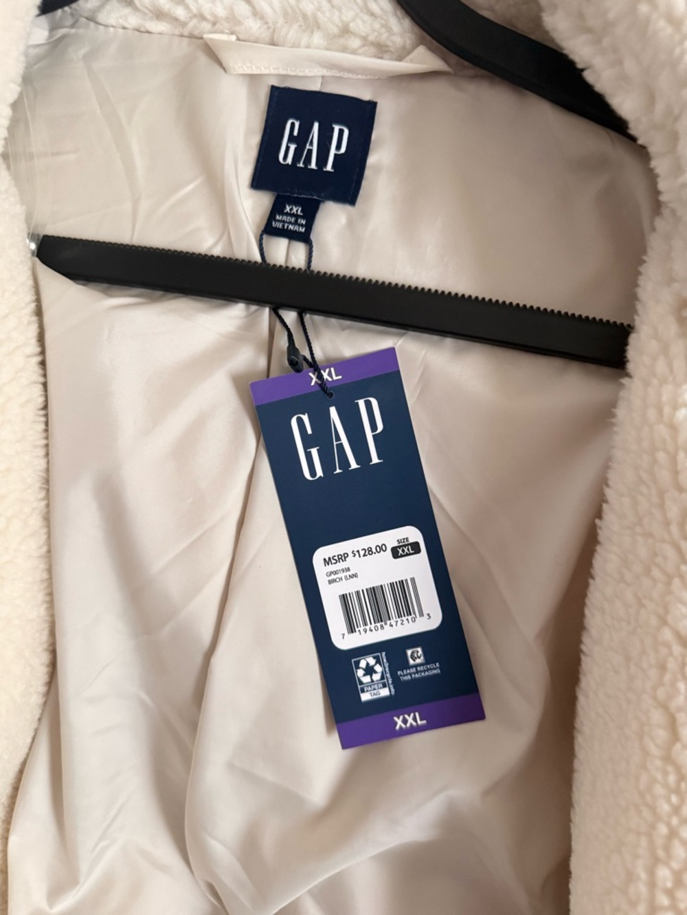 GAP Cream Teddy Sherpa Peacoat Jacket - Picture 2 of 5